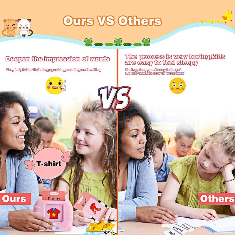 TARIOMART Talking Flash Cards Learning Toys for Toddlers 1-6 Year Old,British English, 224 Words, Audible Educational Toys, Preschool Learning Resource Electronic Interactive Toy Birthday Gifts for Kids - Image 5